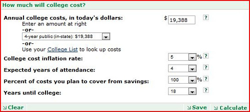 How much to save for college tuition 