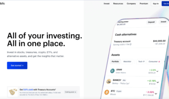 screenshot of public online investing app website