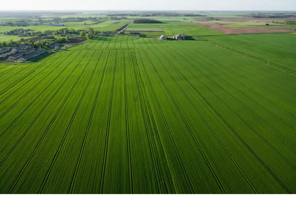 Ariel view of farmland