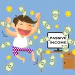 vector graphic of man celebrating making a lot of money through passive income